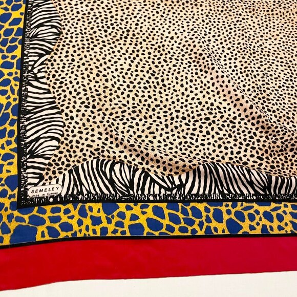 Vintage Semeley Scarf 45 x 45 Inch Made in Turkey - Picture 4 of 16